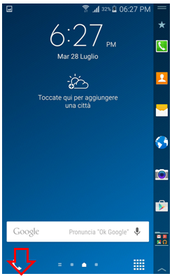 Premi il pulsante App. Recenti