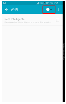 Attiva il pulsante del Wi-Fi