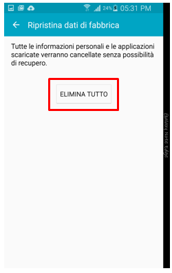 Seleziona Elimina Tutto