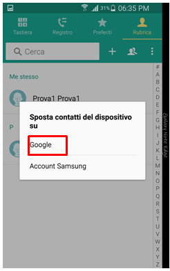 Seleziona Google