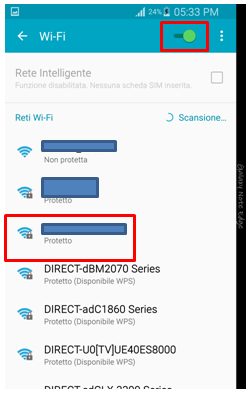Seleziona la rete di casa