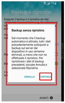 Backup senza ripristino