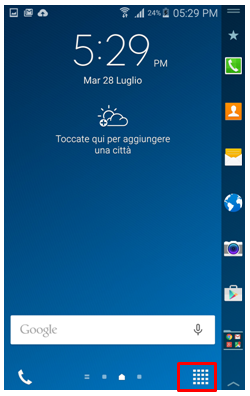 Dalla schermata di standby, seleziona Applicazioni
