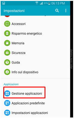 Scorri verso il basso e seleziona Gestione Applicazioni