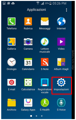 Schermo Impostazioni