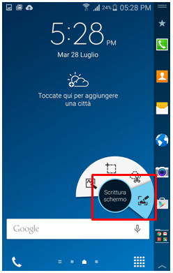 Scrittura schermo di Air Command