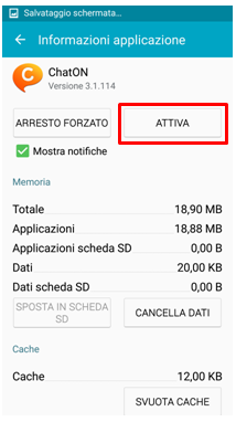 premi su attiva