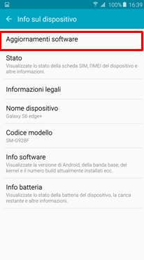 Scegli Aggiornamenti Software