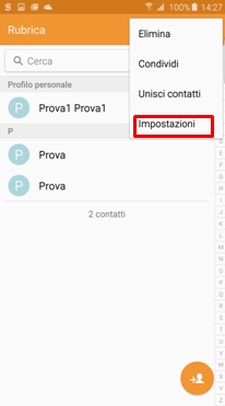 Vai su Impostazioni