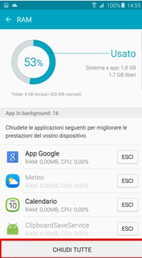 poi scegli Chiudi Tutte