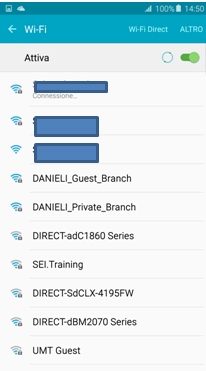Attiva l'interruttore del Wi-Fi