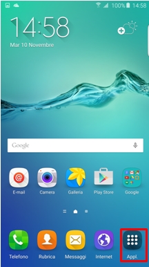 accedi al menù Applicazioni