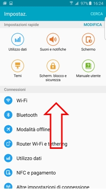 Selezionando la voce Email