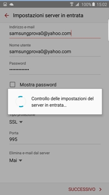 Controllo delle impostazioni del server in entrata
