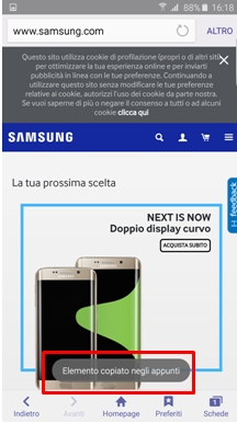 Il testo/la foto vengono salvate negli appunti della tastiera Samsung