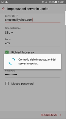 Controllo delle impostazioni del server in uscita