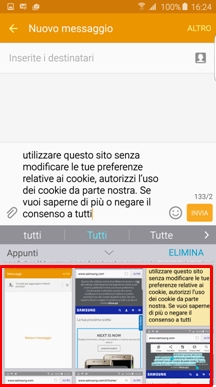 premendo a lungo tasto impostazioni esce la voce apunti