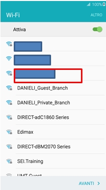 Seleziona la rete Wi-Fi alla quale ti vuoi connettere ed inserisci la password
