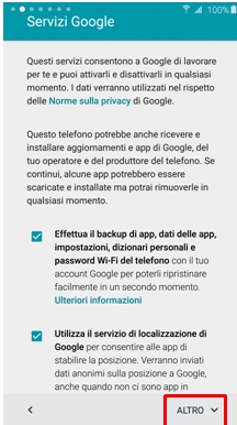 Puoi lasciare i flag preimpostati e scorrendo fino in fondo alla pagina