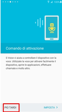 La prossima schermata nella configurazione ti chiederà di impostare S-Voice