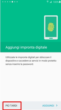 Se desideri, puoi decidere di inserire anche l'impronta digitale