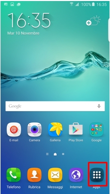 Dalla schermata di standby, seleziona Applicazioni