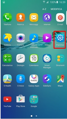 Seleziona Impostazioni