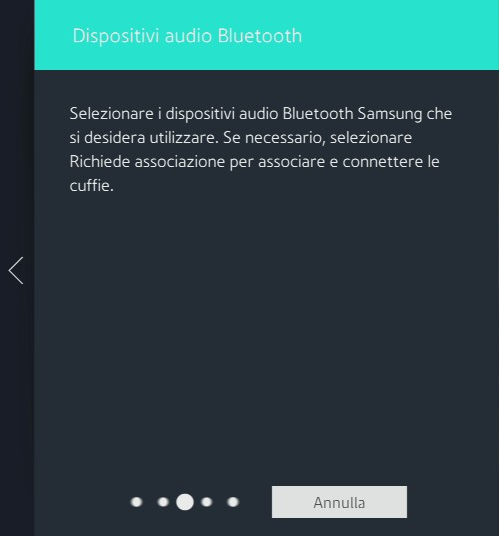 Una volta confermata la voce, comparira` una finestra con l'elenco dei dispositivi Bluetooth disponibili. Si prega di selezionare il dispositivo desiderato, quindi premere OK