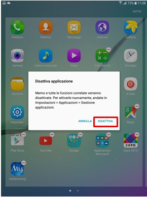 e poi disattiva