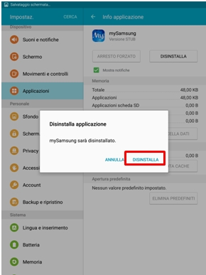 disinstalla