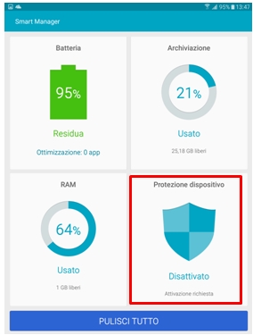 Per verificare la protezione del tuo dispositivo