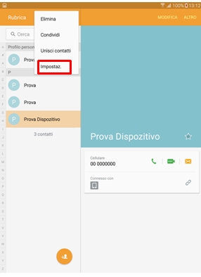 Vai su Impostazioni