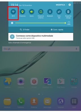 e selezionare l'icona del Wi-Fi