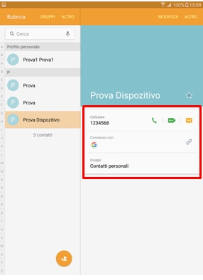 I contatti dal dispositivo passeranno sul Account Google