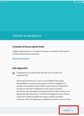 Accetta i Termini e Condizioni