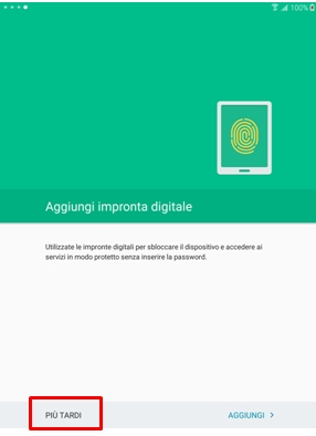 Aggiungi impronta digital