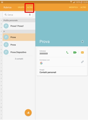 alla destra scegli la voce ALTRO