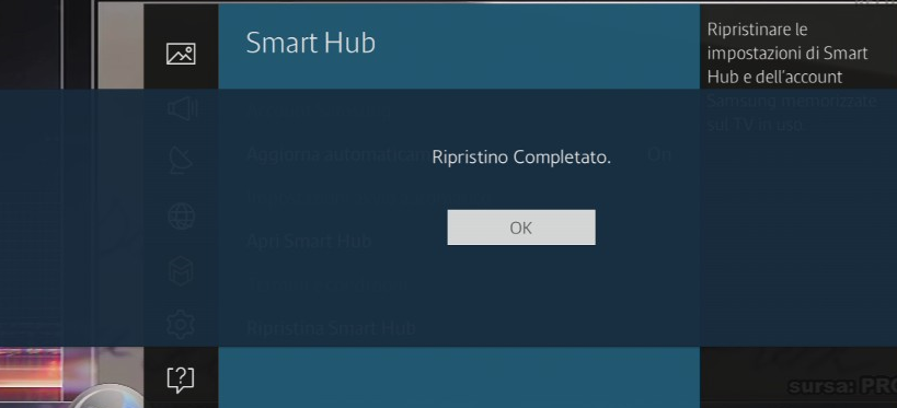 Una volta terminato il ripristino verra` visualizzato il messaggio Ripristino completato