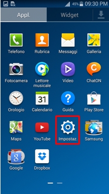 Seleziona Impostazioni