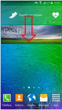 Galaxy Alpha menù a tendina