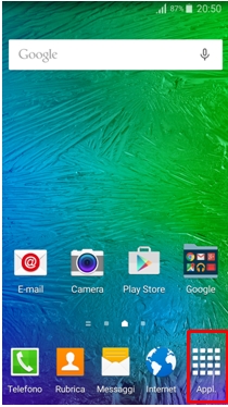 Dalla schermata di standby, seleziona Applicazioni