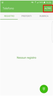 Seleziona in alto alla destra la voce Altro