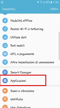 Premi su Applicazioni