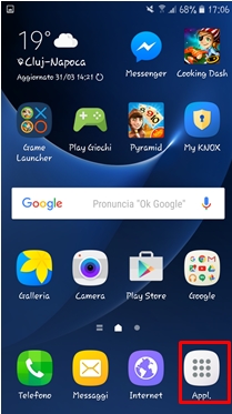 Dalla schermata Home premi su App