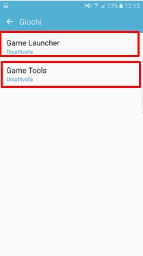 attiva Game Launcher e Game Tools