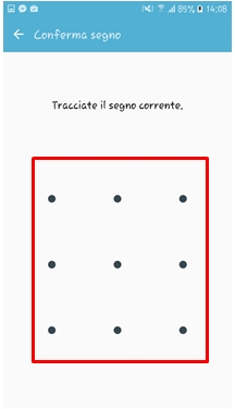 Conferma il mettodo di blocco selezionato