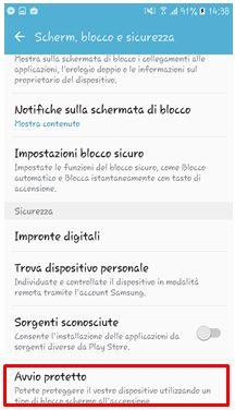 Avvio protetto