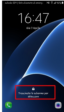scegliendo tra I tipi di blocco schermo elencati segno