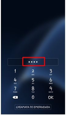 password o pin prima di effetuare lo sblocco