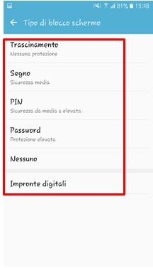 In questo caso abbiamo scelto la modalita segno